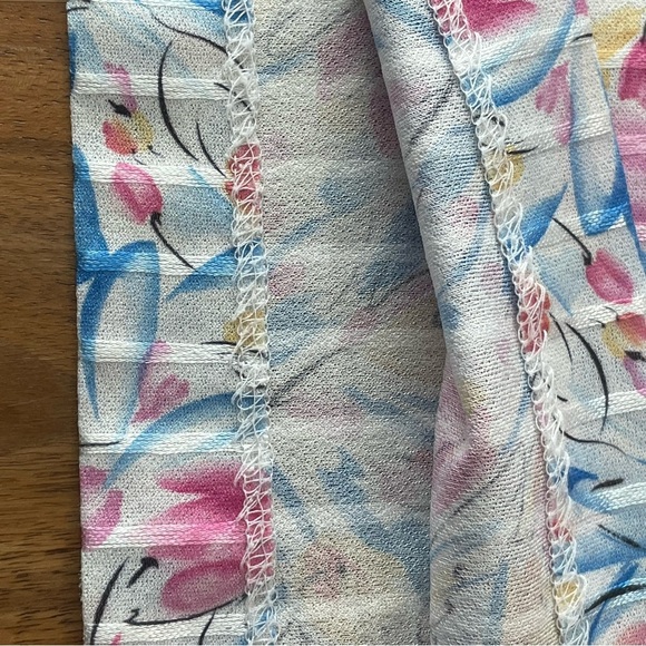 Graff California Floral Vintage 80s‎ Pastel Prairie Skirt Pockets sz 14 Made USA - Picture 4 of 14